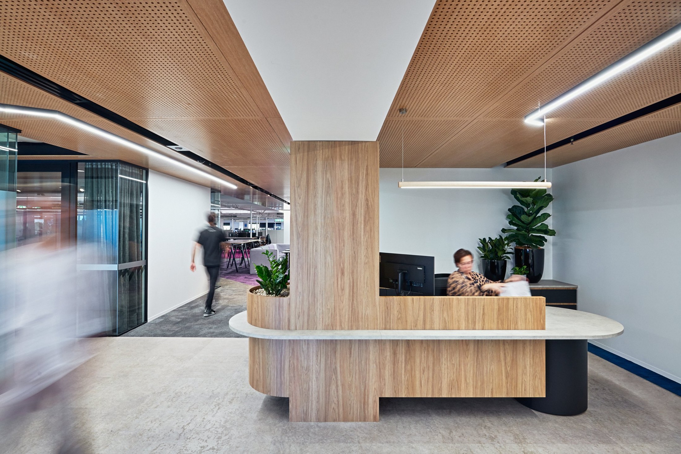 Illustrative welcoming commercial reception